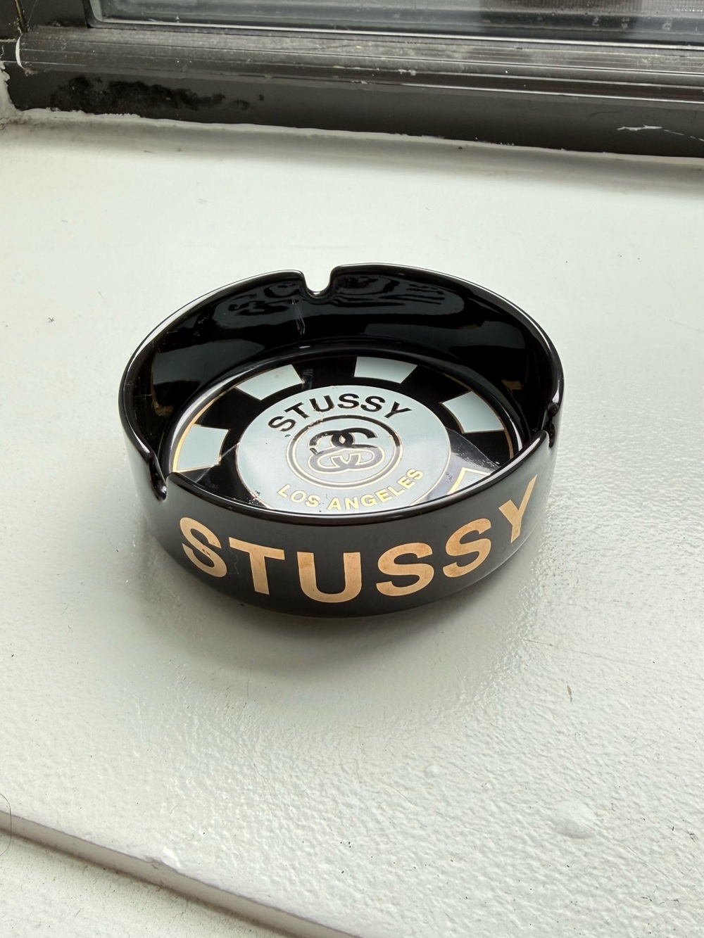 Stussy Black and Gold Ceramic Ashtray Bowl